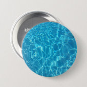 Kristallklarer Himmelblauer Pool Wasser Button (Vorne & Hinten)