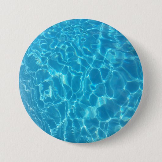 Kristallklarer Himmelblauer Pool Wasser Button (Vorderseite)