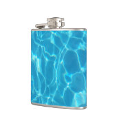 Kristallklarer Himmelblauer Pool Wasser Flachmann (Links)