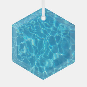 Kristallklarer Himmelblauer Pool Wasser Ornament Aus Glas