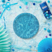 Kristallklarer Himmelblauer Pool Wasser Pappteller (Party)