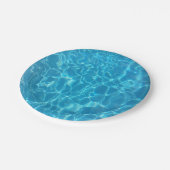 Kristallklarer Himmelblauer Pool Wasser Pappteller (Schrägansicht)