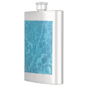 Kristallklarer Himmelblauer Poolwasser Flachmann (Links)