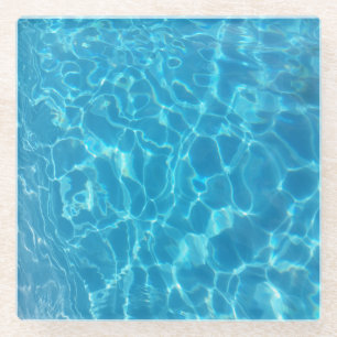 Kristallklarer Himmelblauer Poolwasser Glasuntersetzer