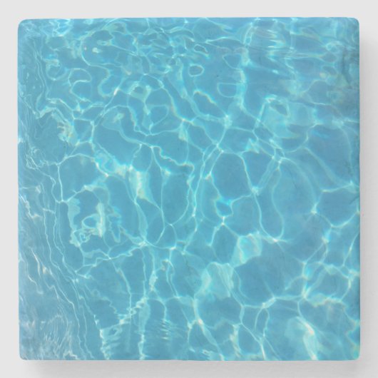 Kristallklarer Himmelblauer Poolwasser Steinuntersetzer (Vorderseite)