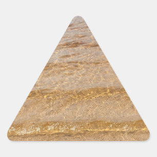 Kristallklares Wasser Sandstrand Meer Wellen Dreieckiger Aufkleber