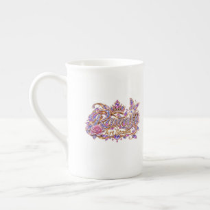 Kristallkönigin Rosa Florale Eleganz Porzellantasse