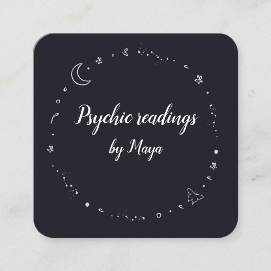 Kristallkreismond Sternpsychischer Himmel Quadratische Visitenkarte (Vorderseite)
