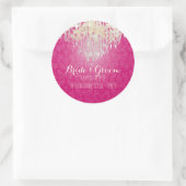 Kristallkronleuchter PixDezines/Barockdamast Runder Aufkleber (Tasche)