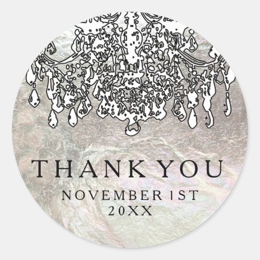 Kristallkronleuchter PixDezines/Imitate, silberne Runder Aufkleber (Vorderseite)