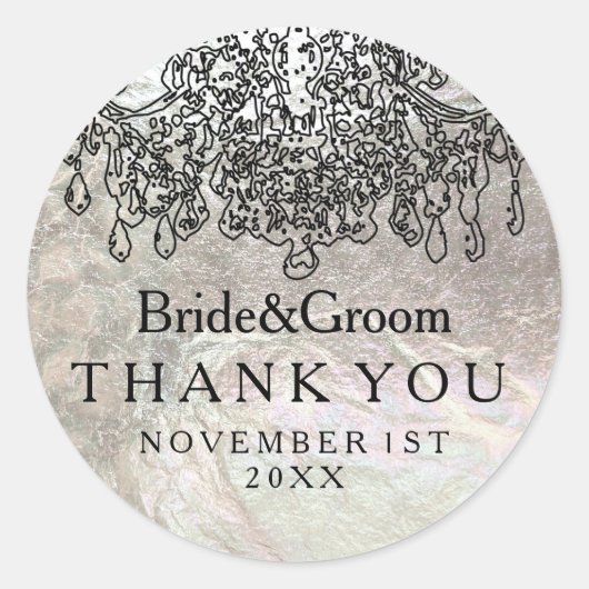 Kristallkronleuchter PixDezines/Imitate, silberne Runder Aufkleber (Vorderseite)