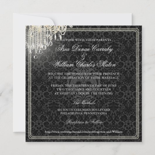 Kristallkronleuchter von Pix Dezines/Staudamm Einladung (Rückseite)