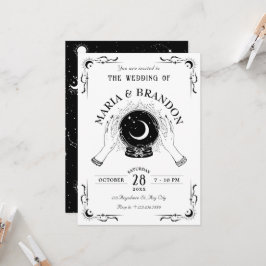 Kristallkugel aus schwarz-weiß-magischer Mondkugel Einladung