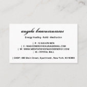 Kristallkugel Energie Reiki Meditation Visitenkarte (Rückseite)