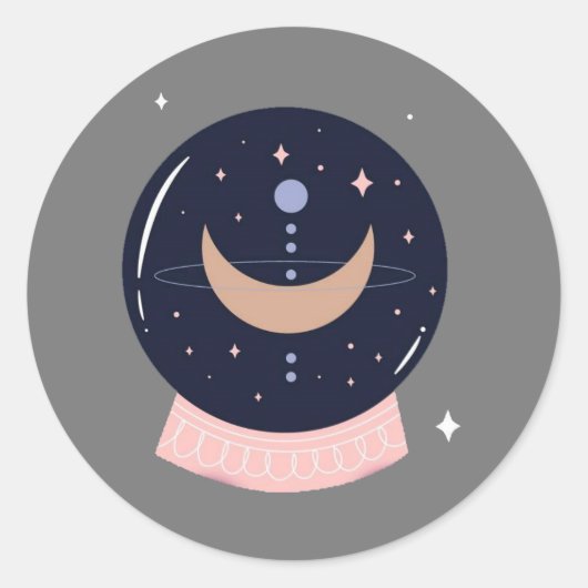 Kristallkugel mystisch runder aufkleber (Vorderseite)