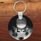 Kristallkugel und Metallschalen Schlüsselanhänger (Vorderseite)