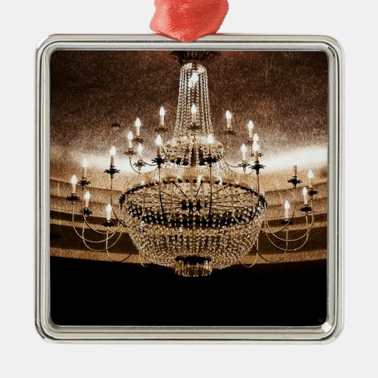 Kristallleuchter blenden Glitz-Zauber-Verzierung Silbernes Ornament (Vorne)