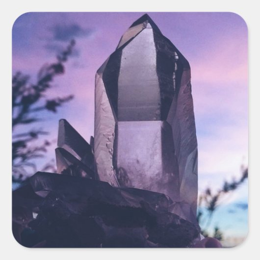 Kristallliebhaber Quadratischer Aufkleber (Vorderseite)