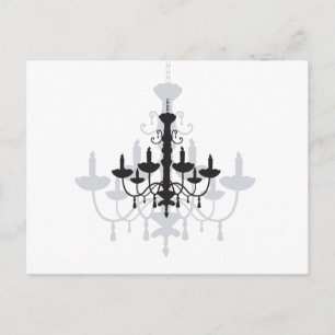 Kristalllüster Schwarz Gothic und Schatten Postkarte