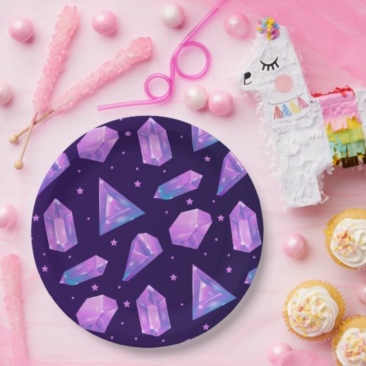 Kristallmagie Lila Gem Muster Geschenk Niedlicher Pappteller (Party)