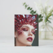 Kristallmaske Frau mit Mineralkristallen Feiertagspostkarte (Stehend Vorderseite)