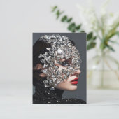 Kristallmaske Frau mit Mineralkristallen Feiertagspostkarte (Stehend Vorderseite)