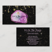 *~* Kristallmoon Kosmos Astrologie Gold Stars Visitenkarte (Vorne/Hinten)