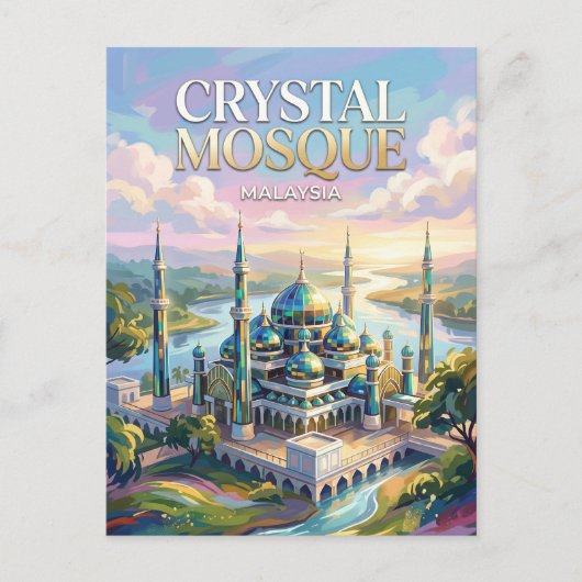 Kristallmoschee Malaysia Postkarte (Vorderseite)