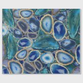 Kristallmuster von Blue Geodes Geschenkpapier (Flach)