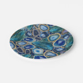 Kristallmuster von Blue Geodes Pappteller (Schrägansicht)