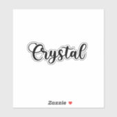 Kristallname - Handgeschriebene Kalligrafie Aufkleber (Blatt)