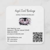 *~* Kristallopal Herz QR Engel Wings AP78 Quadratische Visitenkarte (Rückseite)