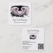 *~* Kristallopal Herz QR Engel Wings AP78 Quadratische Visitenkarte (Vorne/Hinten)