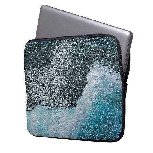 Kristallozewellen Laptopschutzhülle (Vorderseite Links)