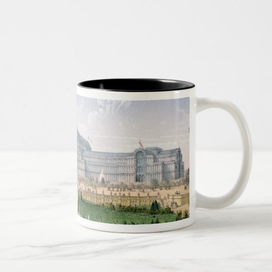 Kristallpalast, Sydenham, c.1862 (Farbelitho) Zweifarbige Tasse (Rechts)