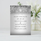 Kristallperlen-Schneeflocken-Silber Save The Date (Stehend Vorderseite)