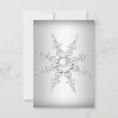 Kristallperlen-Schneeflocken-Silber Save The Date (Rückseite)