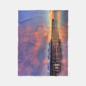 Kristallpier-Sonnenuntergang Fleecedecke (Vorderseite)