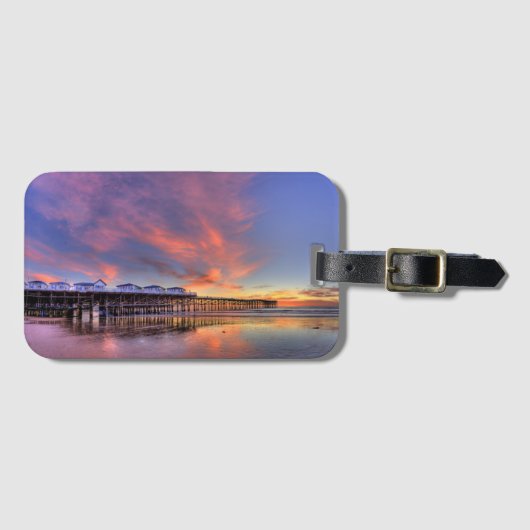 Kristallpier-Sonnenuntergang Gepäckanhänger (Vorderseite (Horizontal))