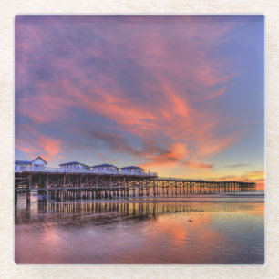 Kristallpier-Sonnenuntergang Glasuntersetzer