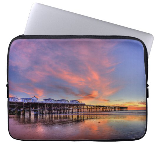 Kristallpier-Sonnenuntergang Laptopschutzhülle (Vorderseite)