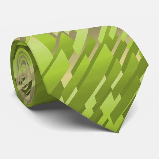 Kristallprismus-Streifengrün zweiseitig Krawatte (Gerollt)