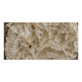 Kristallquarz-Geode-Gold-Mineralposter Poster