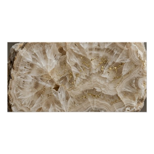 Kristallquarz-Geode-Gold-Mineralposter Poster (Vorderseite)