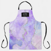 Kristallrosa Glitzer Kosmetiksalon Monogramm Schürze (Vorderseite)