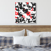 Kristallrotes Schwarzweiß-Weiß-Abstraktes Muster Leinwanddruck (Insitu (Schlafzimmer))