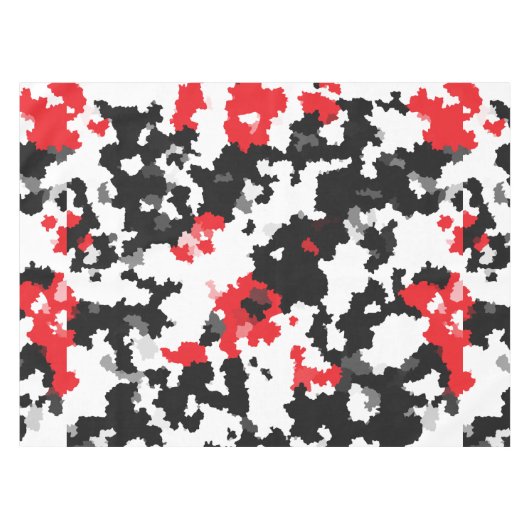 Kristallrotes Schwarzweiß-Weiß-Abstraktes Muster Tischdecke (Vorderseite (Horizontal))