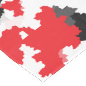 Kristallrotes Schwarzweiß-Weiß-Abstraktes Muster Tischdecke (Schrägansicht)