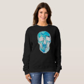 Kristallschädel in Blau Sweatshirt (Vorne ganz)