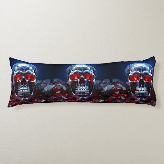 Kristallschädel mit Ruby Red Eyes Kissen (Vorderseite)